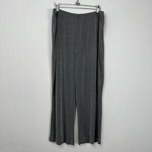 Travelers by Chico's 3 XL Gray Slinky Cropped‎ Straight Pull on Pants Lagenlook